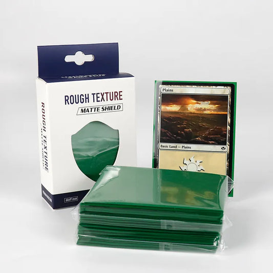 (100) Rough Textured Green Premium MTG Standard Size Matte Card Sleeve From Unicorn