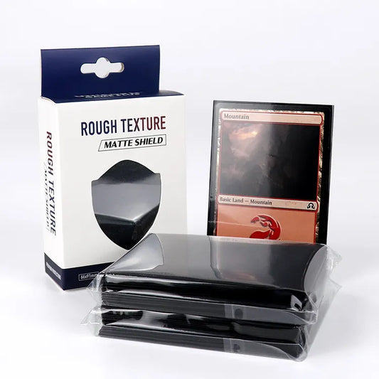 (100) Rough Textured Black Premium MTG Standard Size Matte Card Sleeve From Unicorn